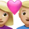 ️ Couple with Heart: Woman, Man, Medium-Light Skin Tone emoji on Apple iOS 17.4
