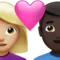 心形情侣：女性、男性、中等至浅肤色、深色肤色 iPhone 上的表情符号 (iOS 16.4)