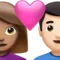 ️ Couple with Heart: Woman, Man, Medium Skin Tone, Light Skin Tone emoji on Apple iOS 16.4