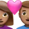 ️ Couple with Heart: Woman, Man, Medium Skin Tone emoji on Apple iOS 14.6