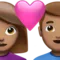 Couple with Heart: Woman, Man, Medium Skin Tone emoji on iPhone
