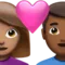 ️ Couple with Heart: Woman, Man, Medium Skin Tone, Medium-Dark Skin Tone emoji on Apple iOS 14.6