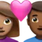 Couple with Heart: Woman, Man, Medium Skin Tone, Medium-Dark Skin Tone emoji on iPhone