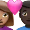 ️ Couple with Heart: Woman, Man, Medium Skin Tone, Dark Skin Tone emoji on Apple iOS 14.6