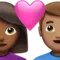 ️ Couple with Heart: Woman, Man, Medium-Dark Skin Tone, Medium Skin Tone emoji on Apple iOS 16.4