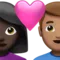 ️ Couple with Heart: Woman, Man, Dark Skin Tone, Medium Skin Tone emoji on Apple iOS 14.6