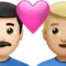 ️ Couple with Heart: Man, Man, Light Skin Tone, Medium-Light Skin Tone emoji on Apple iOS 14.5