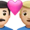 ️ Couple with Heart: Man, Man, Light Skin Tone, Medium-Light Skin Tone emoji on Apple iOS 17.4