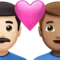 ️ Couple with Heart: Man, Man, Light Skin Tone, Medium Skin Tone emoji on Apple iOS 15.4