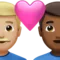 ️ Couple with Heart: Man, Man, Medium-Light Skin Tone, Medium-Dark Skin Tone emoji on Apple iOS 14.6