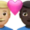 Pasangan dengan Hati: Pria, Pria, Warna Kulit Sedang-Terang, Warna Kulit Gelap emoji di iPhone (iOS 14.5)