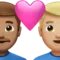 Couple with Heart: Man, Man, Medium Skin Tone, Medium-Light Skin Tone emoji on iPhone