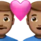 Couple with Heart: Man, Man, Medium Skin Tone emoji on iPhone