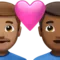 ️ Couple with Heart: Man, Man, Medium Skin Tone, Medium-Dark Skin Tone emoji on Apple iOS 14.6