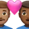 Couple with Heart: Man, Man, Medium Skin Tone, Medium-Dark Skin Tone emoji on iPhone