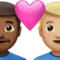 ️ Couple with Heart: Man, Man, Medium-Dark Skin Tone, Medium-Light Skin Tone emoji on Apple iOS 14.6
