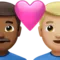 ️ Couple with Heart: Man, Man, Medium-Dark Skin Tone, Medium-Light Skin Tone emoji on Apple iOS 17.4