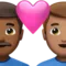 ️ Couple with Heart: Man, Man, Medium-Dark Skin Tone, Medium Skin Tone emoji on Apple iOS 14.6
