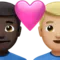 Pasangan dengan Hati: Pria, Pria, Warna Kulit Gelap, Warna Kulit Sedang-Terang emoji di iPhone (iOS 14.5)