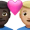 Couple with Heart: Man, Man, Dark Skin Tone, Medium-Light Skin Tone emoji on iPhone
