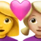 Couple With Heart - Woman: No Skin Tone, Woman: Medium-Light Skin Tone emoji on iPhone (iOS 14.6)