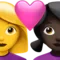 Couple With Heart - Woman: No Skin Tone, Woman: Dark Skin Tone emoji on iPhone