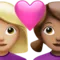 ️ Couple with Heart: Woman, Woman, Medium-Light Skin Tone, Medium Skin Tone emoji on Apple iOS 16.4