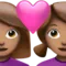 ️ Couple with Heart: Woman, Woman, Medium Skin Tone emoji on Apple iOS 14.6