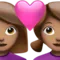 ️ Couple with Heart: Woman, Woman, Medium Skin Tone emoji on Apple iOS 17.4