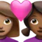 Couple with Heart: Woman, Woman, Medium Skin Tone, Medium-Dark Skin Tone emoji on iPhone
