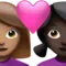 Couple with Heart: Woman, Woman, Medium Skin Tone, Dark Skin Tone emoji on iPhone