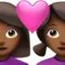 ️ Couple with Heart: Woman, Woman, Medium-Dark Skin Tone emoji on Apple iOS 14.5