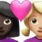Couple with Heart: Woman, Woman, Dark Skin Tone, Medium-Light Skin Tone emoji on iPhone (iOS 14.6)