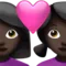 ️ Couple with Heart: Woman, Woman, Dark Skin Tone emoji on Apple iOS 14.5