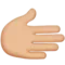 Mano destra: carnagione medio-chiara emoji su Apple iOS 16.4