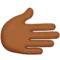 Rightwards Hand: Medium-Dark Skin Tone emoji on iPhone