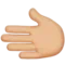 Leftwards Hand: Medium-Light Skin Tone emoji on Apple iOS 17.4