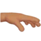 Main paume vers le bas : teint moyen emoji sur Apple iOS 15.4