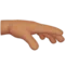 Palm Down Hand: Medium Skin Tone emoji on iPhone