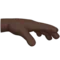 Palm Down Hand: Dark Skin Tone emoji on iPhone