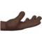 Palm Up Hand: Dark Skin Tone emoji on Apple iOS 17.4