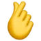 Χέρι με σταυρωμένο δείκτη και αντίχειρα emoji στο iPhone (iOS 15.4)