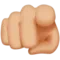 Index Pointing at the Viewer: Medium-Light Skin Tone emoji on iPhone