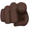 Index Pointing at the Viewer: Dark Skin Tone emoji on iPhone