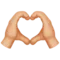 Heart Hands: Medium-Light Skin Tone emoji on Apple iOS 15.4