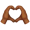 Heart Hands: Medium-Dark Skin Tone emoji on Apple iOS 15.4