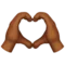 Heart Hands: Medium-Dark Skin Tone emoji on iPhone