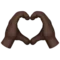 Heart Hands: Dark Skin Tone emoji on iPhone