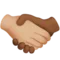 Handshake: Medium-Light Skin Tone, Medium-Dark Skin Tone emoji on iPhone