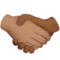 Handshake: Medium Skin Tone, Medium-Dark Skin Tone emoji on Apple iOS 16.4